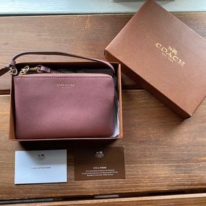Coach Mauve Colored Wristlet with Original Box!